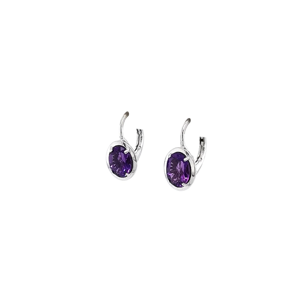 Weißgold-Amethyst-Ohrringe