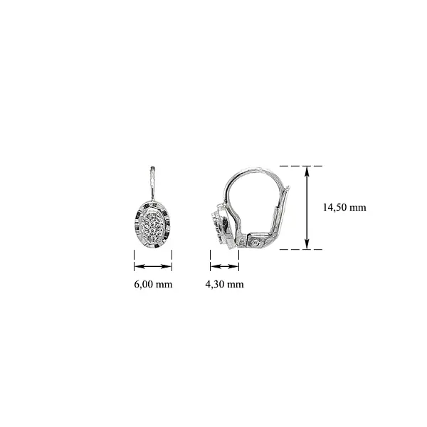 Ohrringe mit Zirkonen aus Weißgold