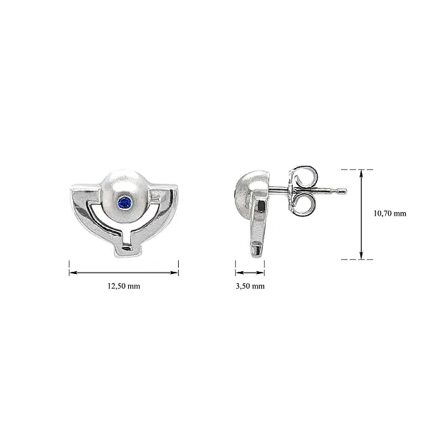 Weißgold-Ohrringe mit Saphir