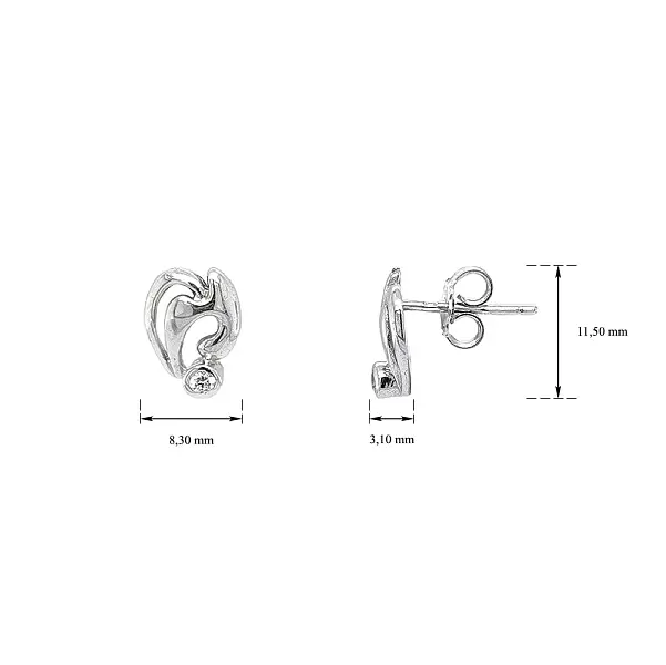 Ohrringe mit Zirkonen aus Weißgold