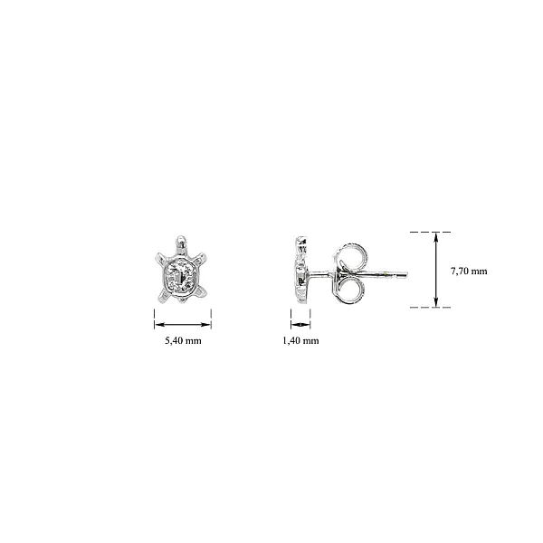 Schildpatt-Ohrringe aus Weißgold mit Zirkonias