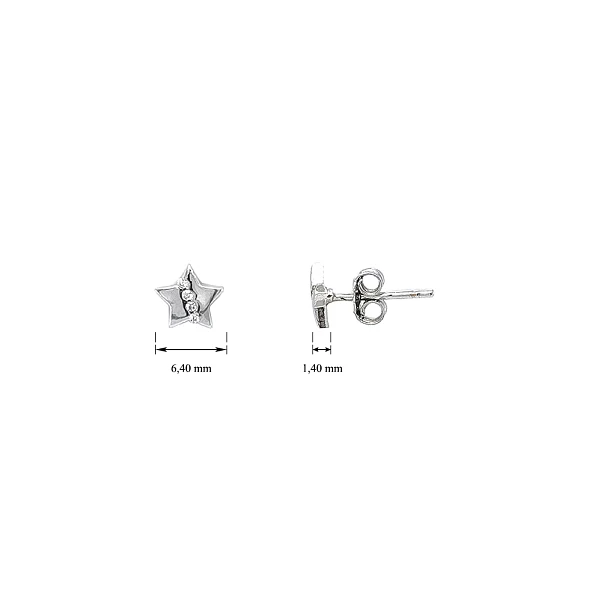 Weißgold-Ohrringe in Sternform mit Zirkonen