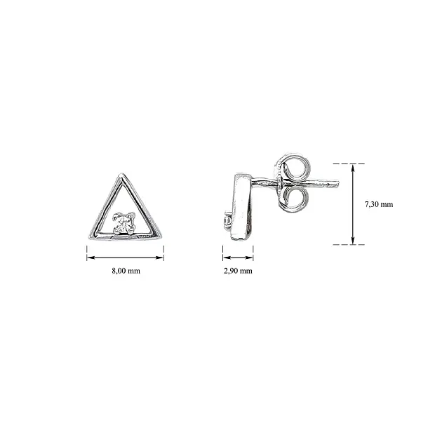 Ohrringe Triangle mit Zirkonia