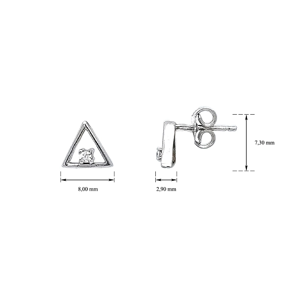 Ohrringe Triangle mit Zirkonia