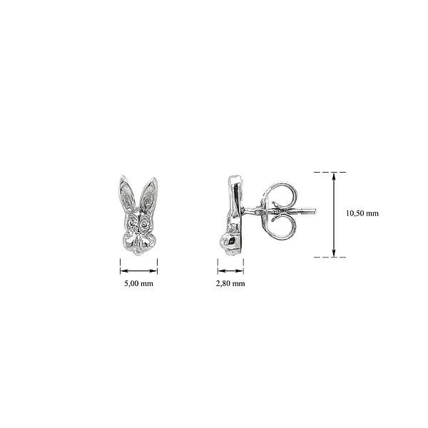 Ohrringe mit Hasenmotiv aus Weißgold