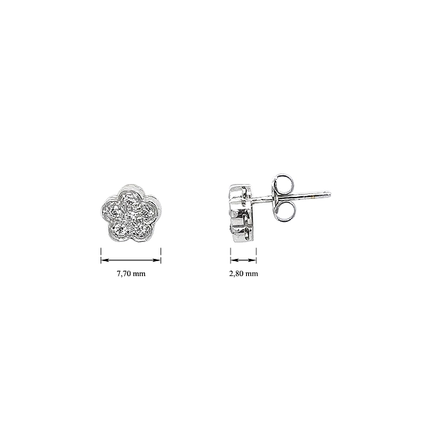Ohrringe mit Blumenmotiv und Zirkonen