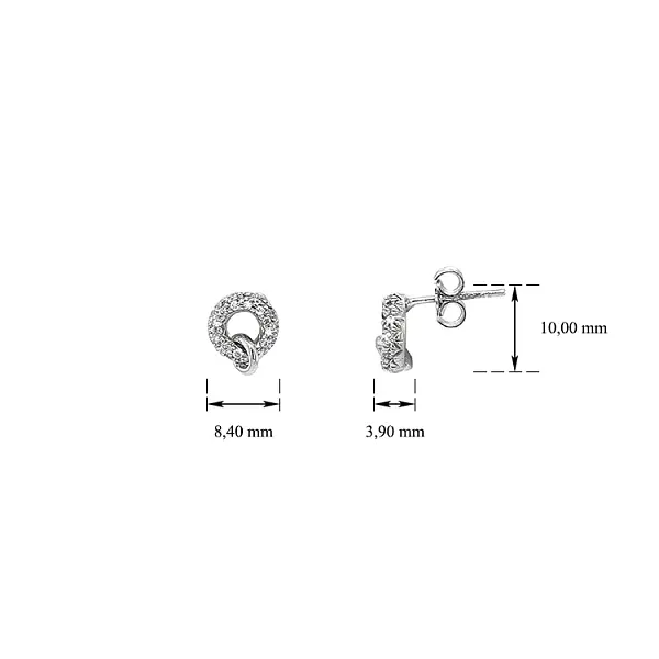 Ohrringe mit Zirkonen aus Weißgold