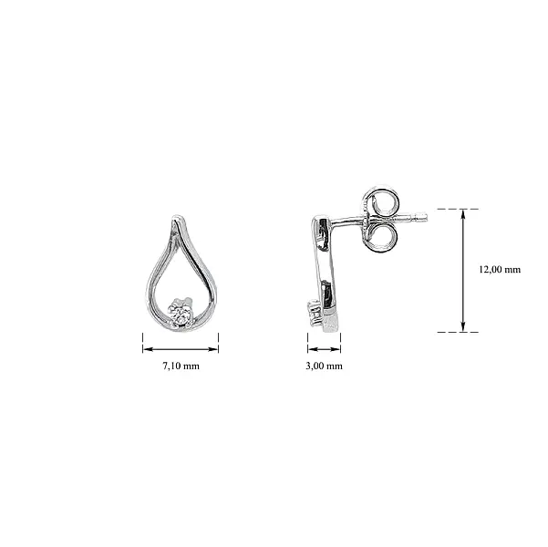 Ohrringe mit Zirkonen aus Weißgold