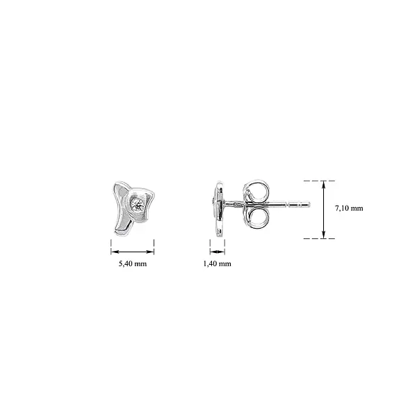 Ohrringe mit Zirkonen aus Weißgold
