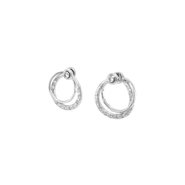 Goldohrringe mit Zirkonen aus Weißgold