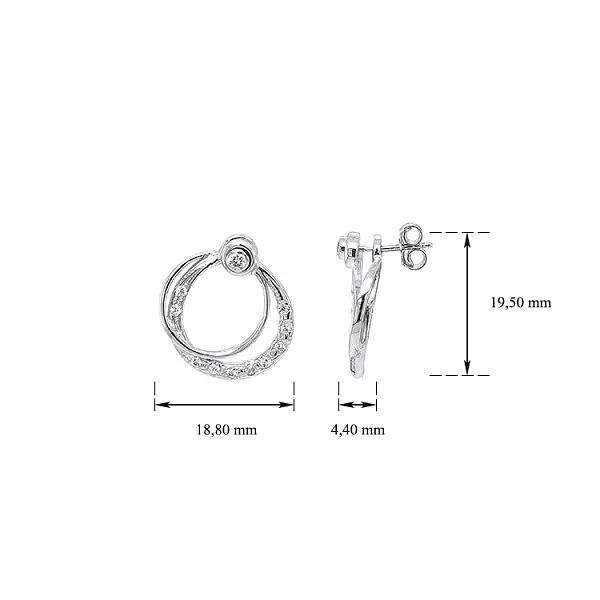 Goldohrringe mit Zirkonen aus Weißgold