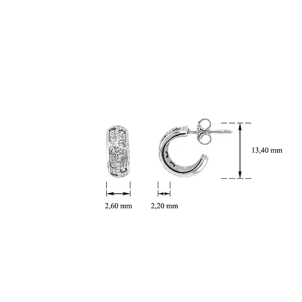 Runde Ohrringe mit Zirkonen aus Weißgold