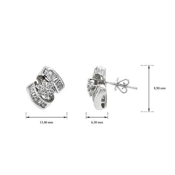 Elegante Weißgold-Ohrringe mit Zirkonen