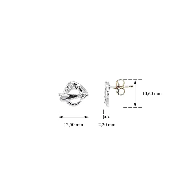 Ohrringe mit Zirkonen aus Weißgold