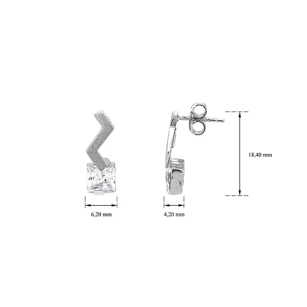 Moderne Ohrringe aus Weißgold mit auffälligen Zirkonen