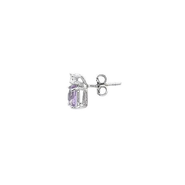 Goldohrringe mit Amethyst und glänzendem Zirkon