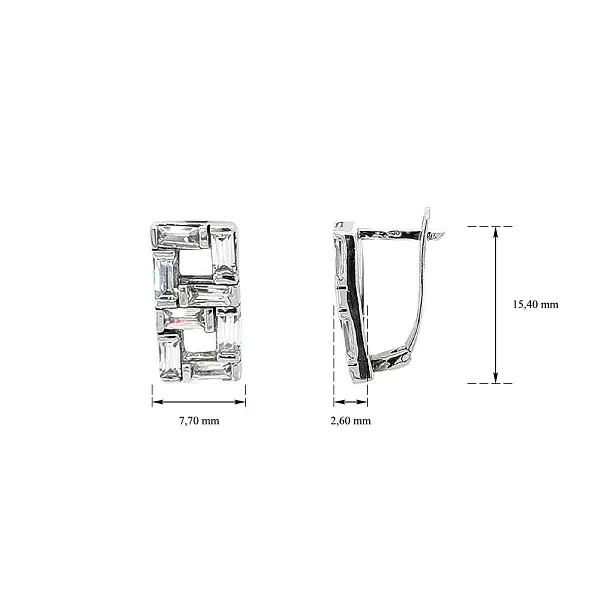 Ohrringe mit Zirkonen aus Weißgold