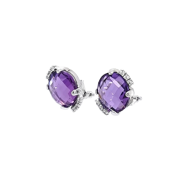 Weißgold-Amethyst-Ohrringe