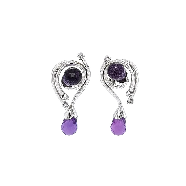 Weißgold-Amethyst-Ohrringe