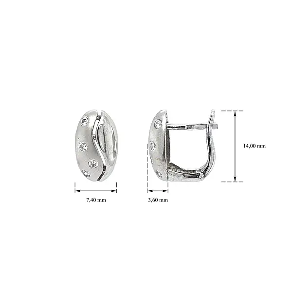 Ohrringe mit Zirkonen aus Weißgold