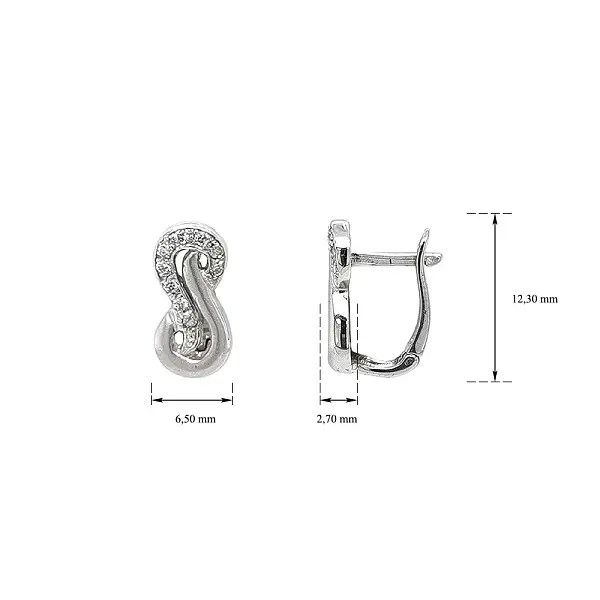 Ohrringe mit Zirkonen aus Weißgold