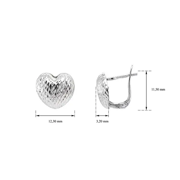 Elegante Herz-Ohrringe aus Weißgold