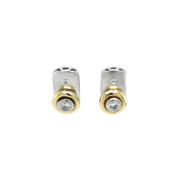 Elegante Ohrringe aus Bicolor-Gold mit Zirkonia
