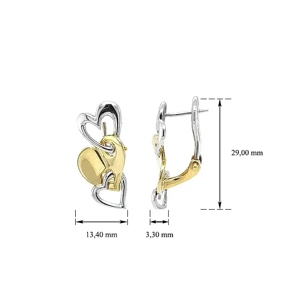 Ohrringe Sdrce aus gemischtem Gold