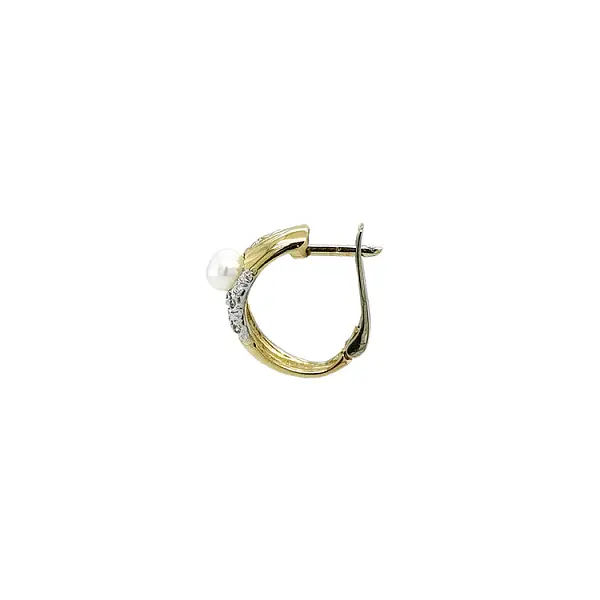 Goldohrringe mit Perlen und Zirkonen