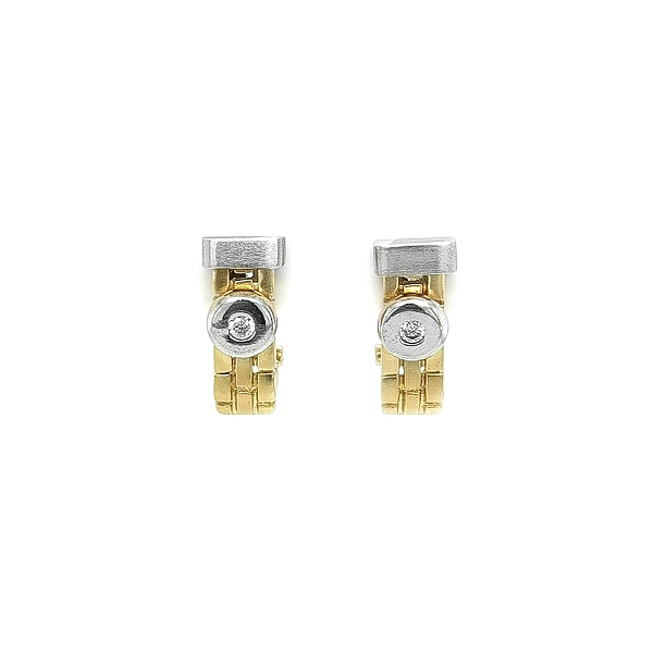 Elegante Ohrringe aus Bicolor-Gold mit Zirkonia