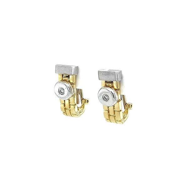 Elegante Ohrringe aus Bicolor-Gold mit Zirkonia