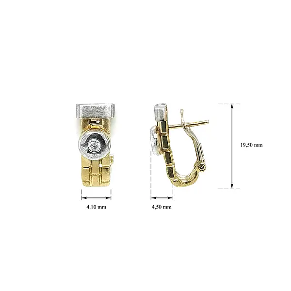 Elegante Ohrringe aus Bicolor-Gold mit Zirkonia