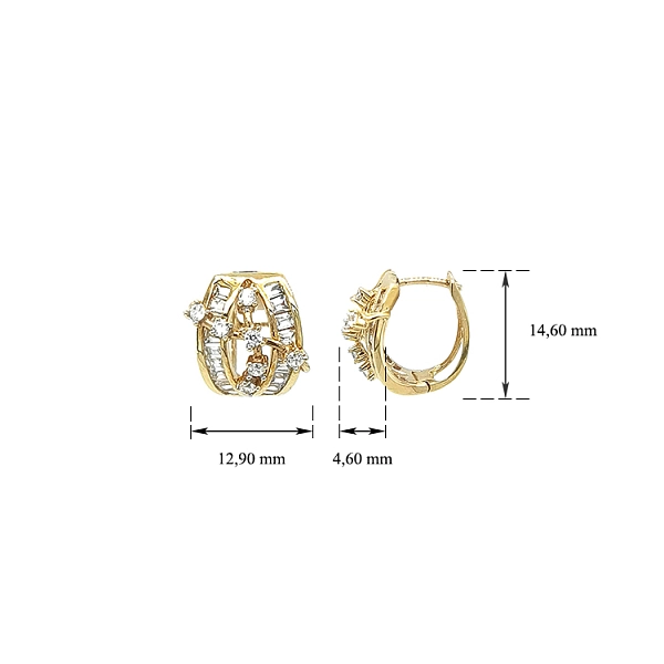 Gold-Ohrringe mit Zirkonen