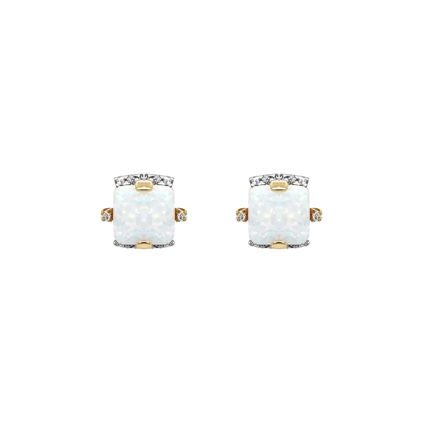 Goldohrringe mit Opal und Zirkonen