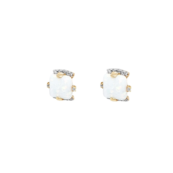 Goldohrringe mit Opal und Zirkonen