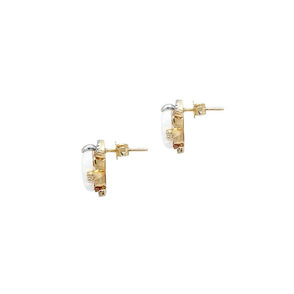 Goldohrringe mit Opal und Zirkonen
