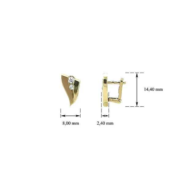 Gold-Ohrringe mit Zirkonen