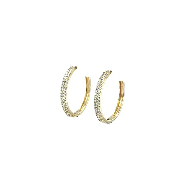 Goldene runde Ohrringe mit Zirkonen