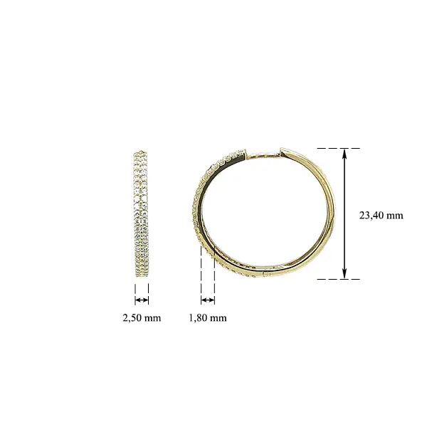 Goldene runde Ohrringe mit Zirkonen