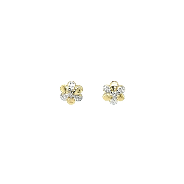 Ohrringe Blumen aus Kombinationsgold