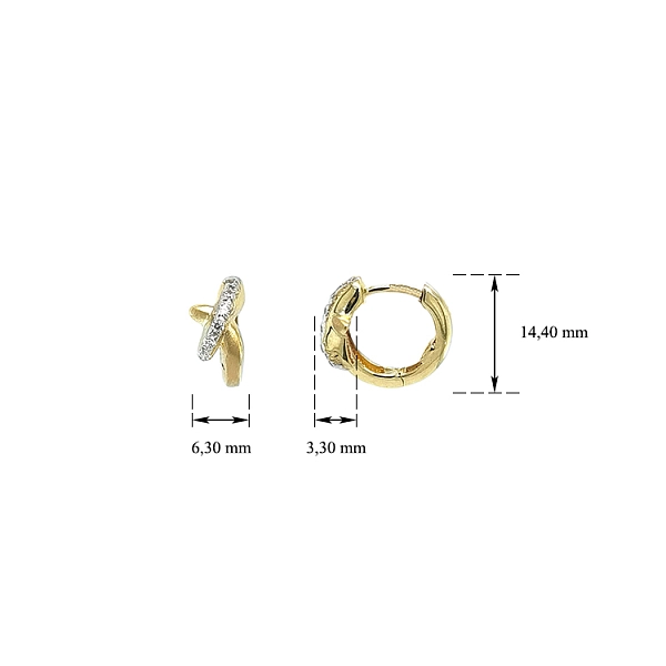 Gold-Ohrringe mit Zirkonen