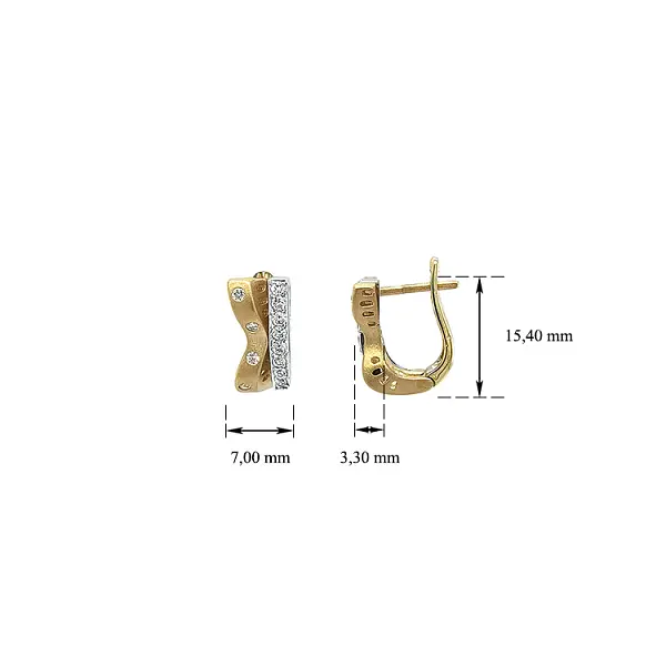 Ohrringe mit Zirkonen in Gold