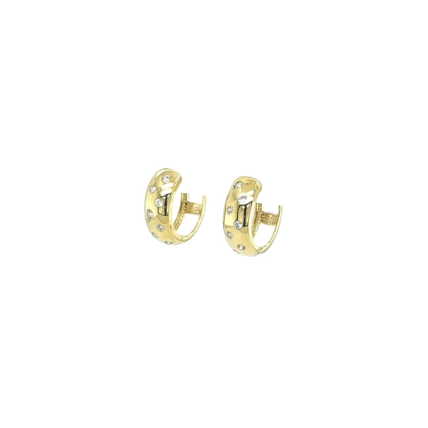 Goldene runde Ohrringe mit Zirkonen