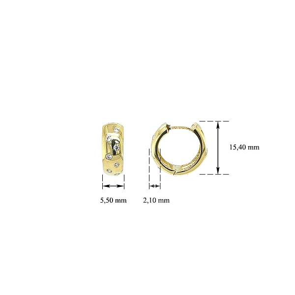 Goldene runde Ohrringe mit Zirkonen