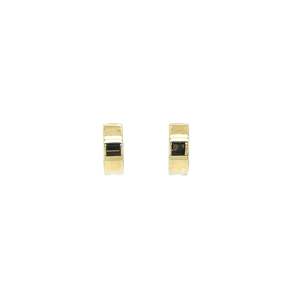 Doppelseitige Ohrringe mit Zirkonen in Gold