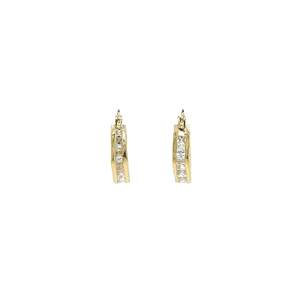 Goldene runde Ohrringe mit Zirkonen
