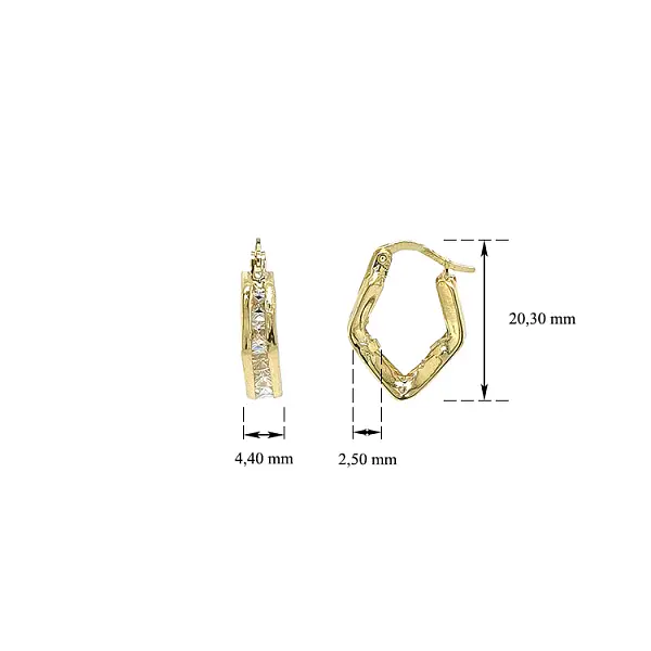 Goldene runde Ohrringe mit Zirkonen