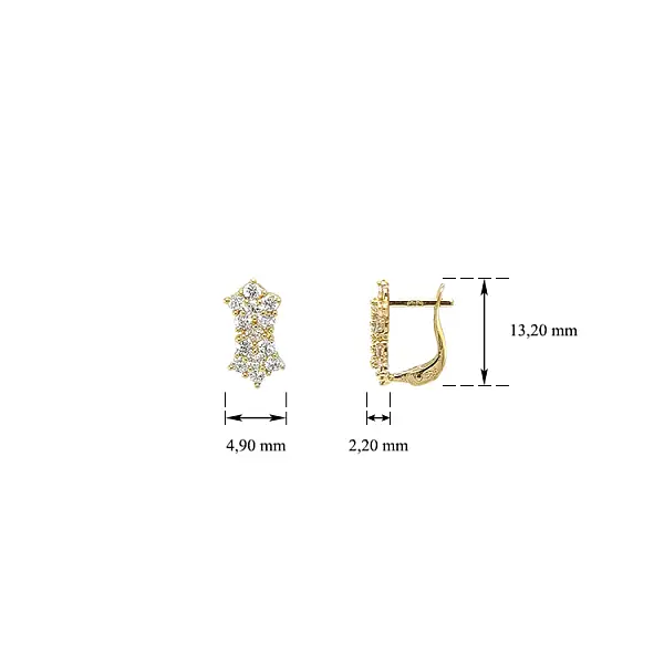 Gold-Ohrringe mit Zirkonen