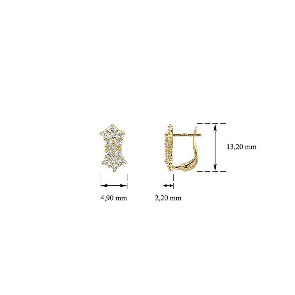 Gold-Ohrringe mit Zirkonen