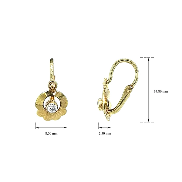Goldene Kinder-Ohrringe mit Zirkonen